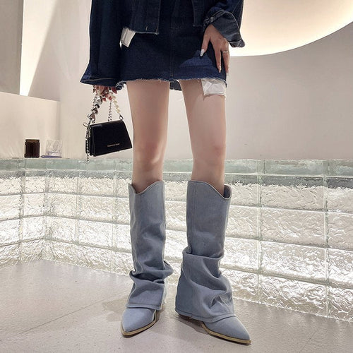 Velvexa™ – High Heel Denim Stretch Boots