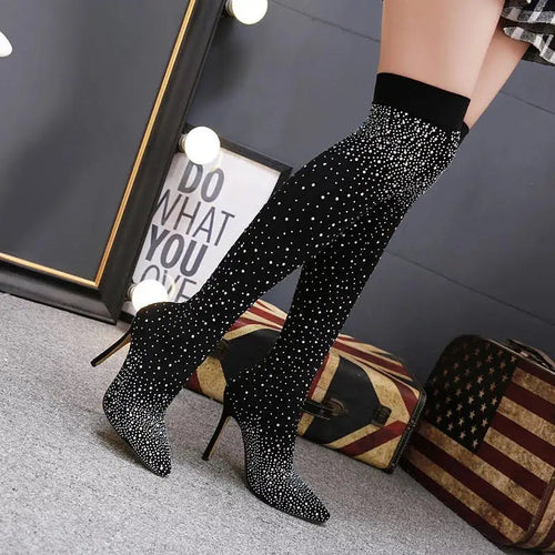 Knee High Boots in Black